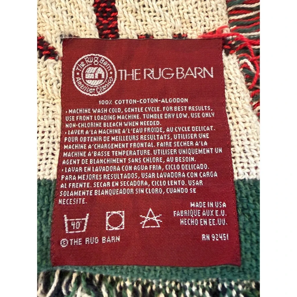 The Rug Barn Golf Tapestry‎ Throw Blanket 46x60 Multicolor Woven Plaid Fringe